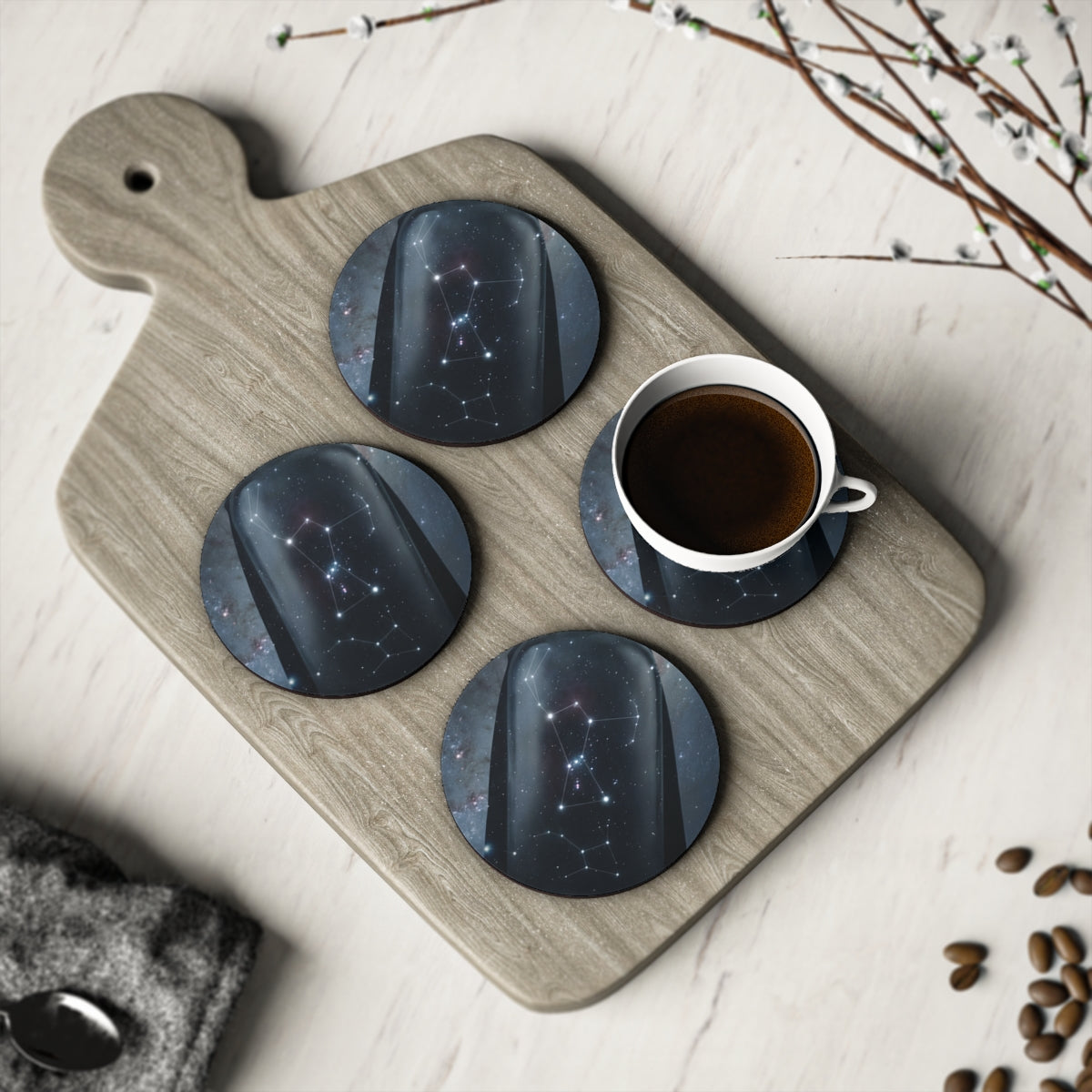 Coasters - Cosmic Sentinel Orion Constellation Art (1 & 4......