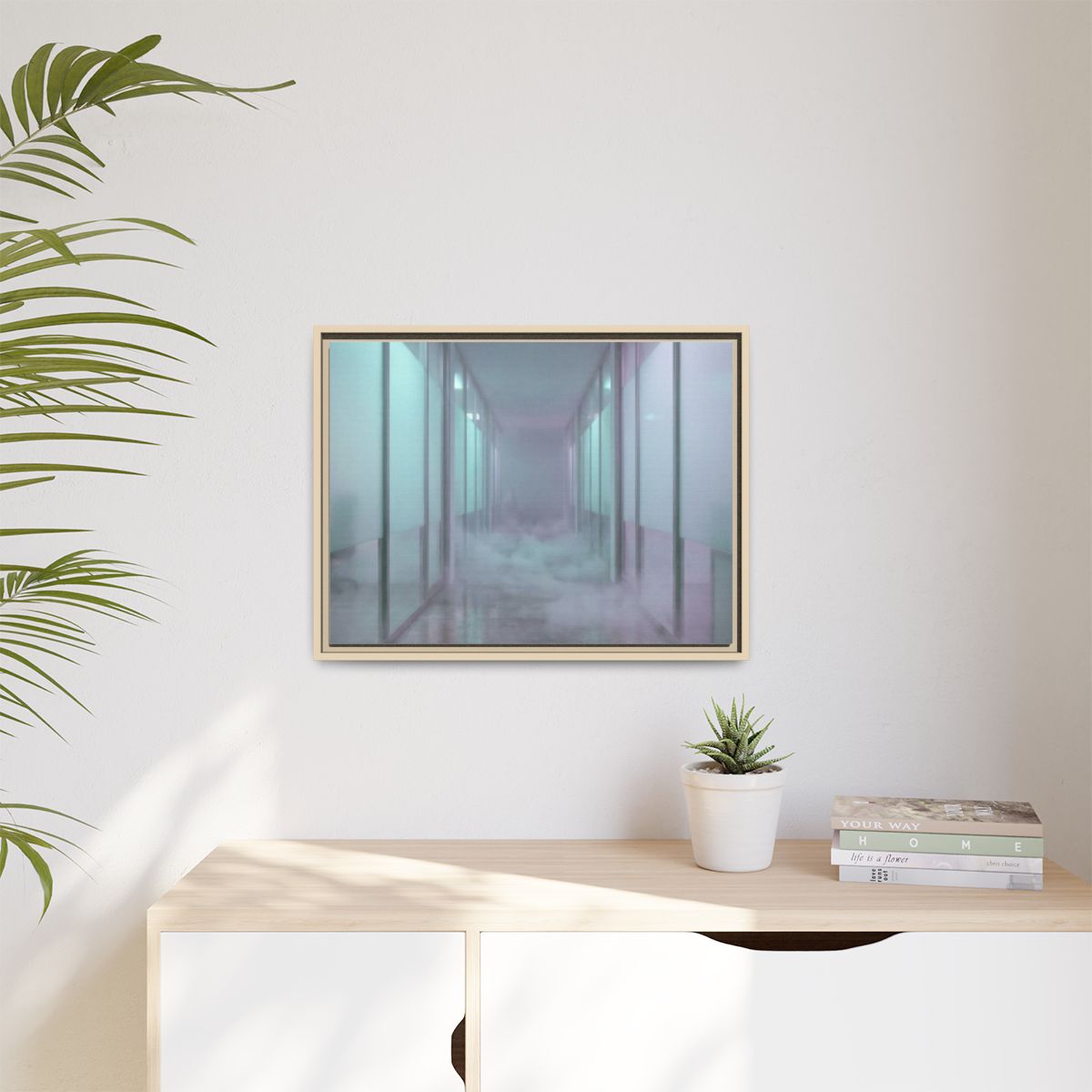 Matte Canvas, Framed - Liminal Corridor Fog Art Print —... |...