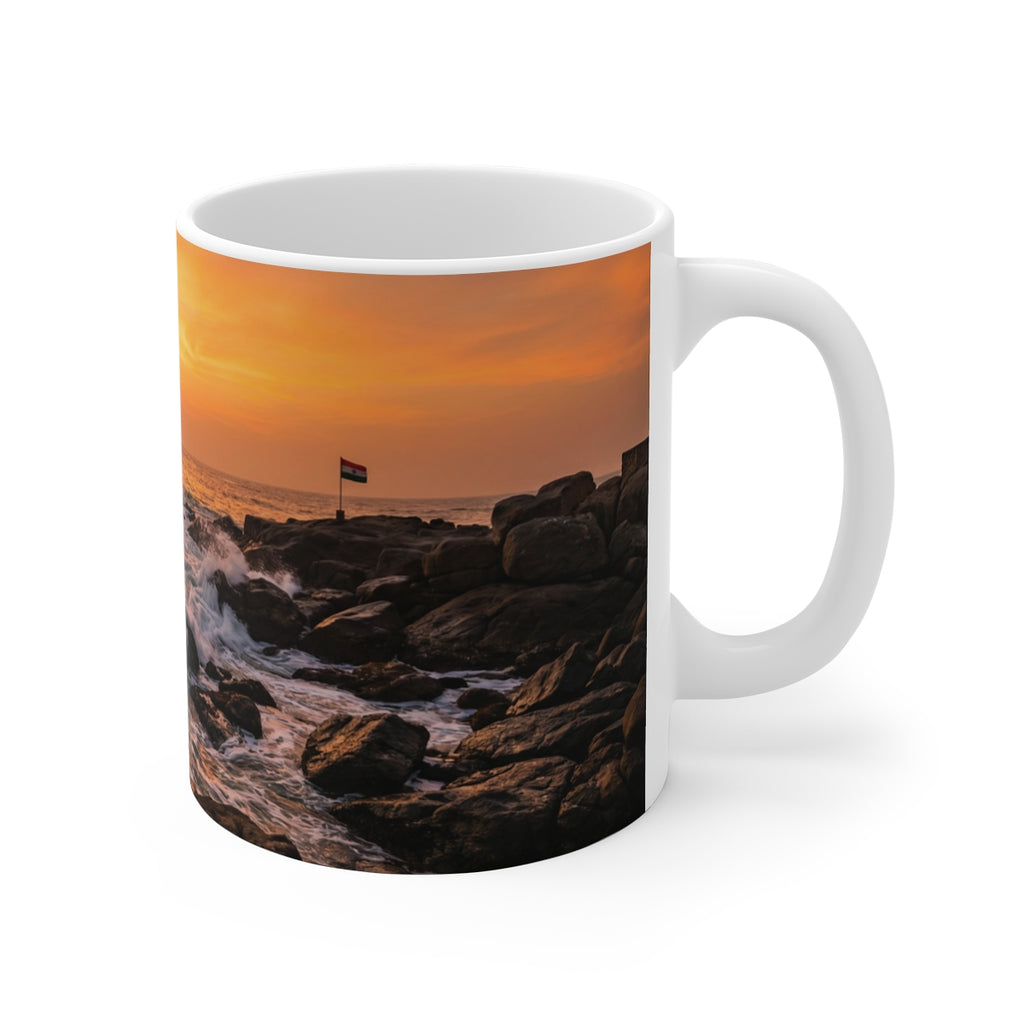 325ml Weiße Tasse - Majestätischer Sonnenaufgang