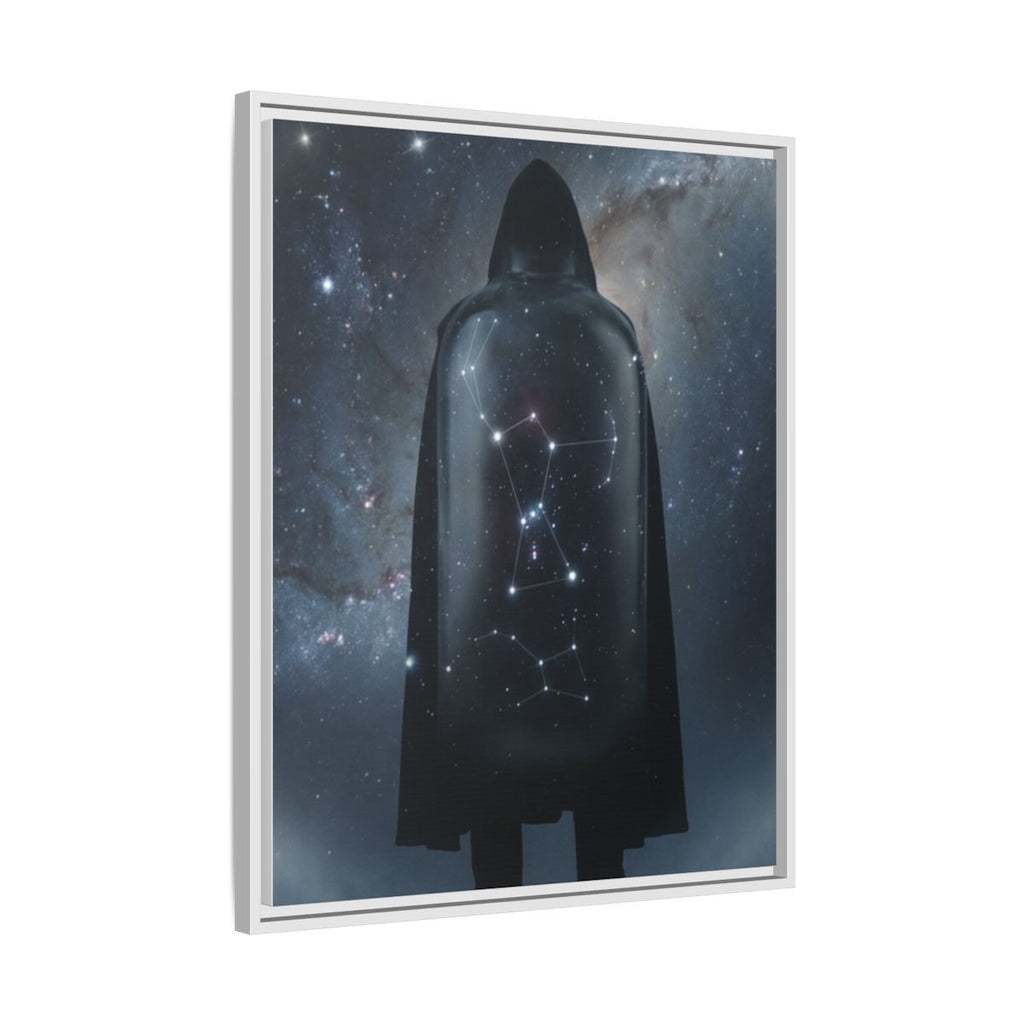 Framed Matte Canvas - Cosmic Sentinel — White / 1.25" (8×10, 9×12, 11×14, 12×16, 10×20, 12×18, 16×20, 16×24, 18×24, 12×36, 20×24, 16×32, 20×30, 24×30, 24×32, 16×48, 24×36, 24×48, 30×40, 20×60, 32×48, 30×60 & 40×60)