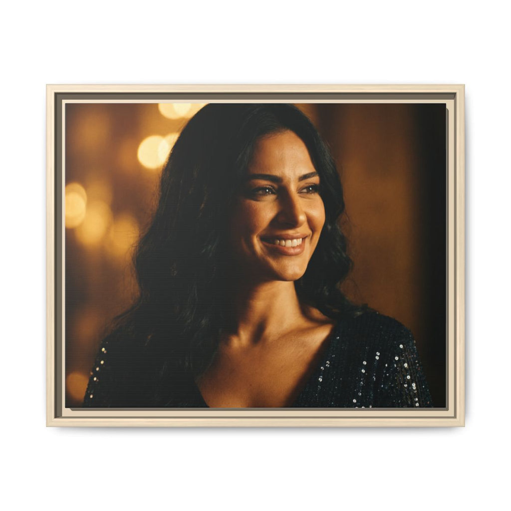 Framed Canvas Art - Golden Glamour — Natural / 1.25"