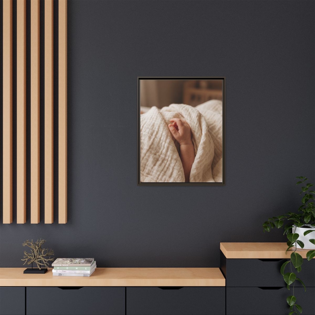 Framed Matte Canvas - Neutral Nursery — Espresso / 1.25"