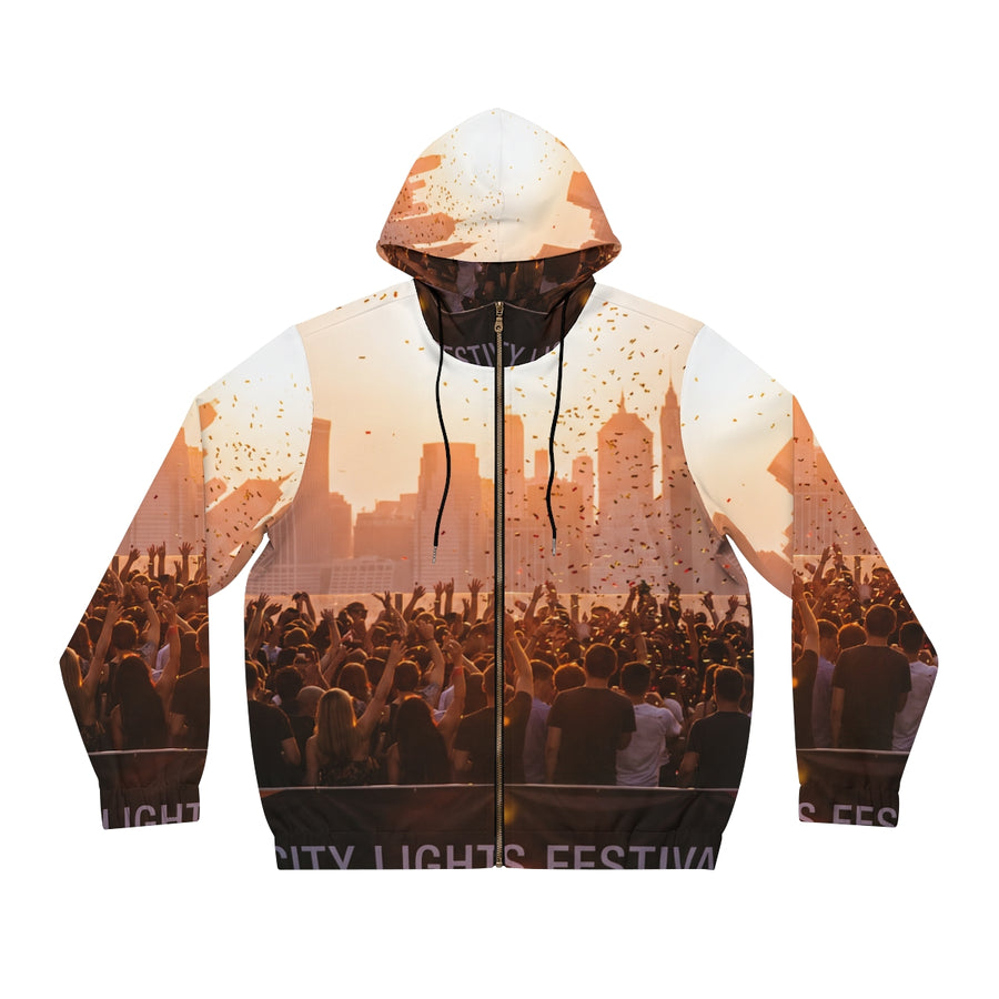 Men's Full-Zip Hoodie - City Lights