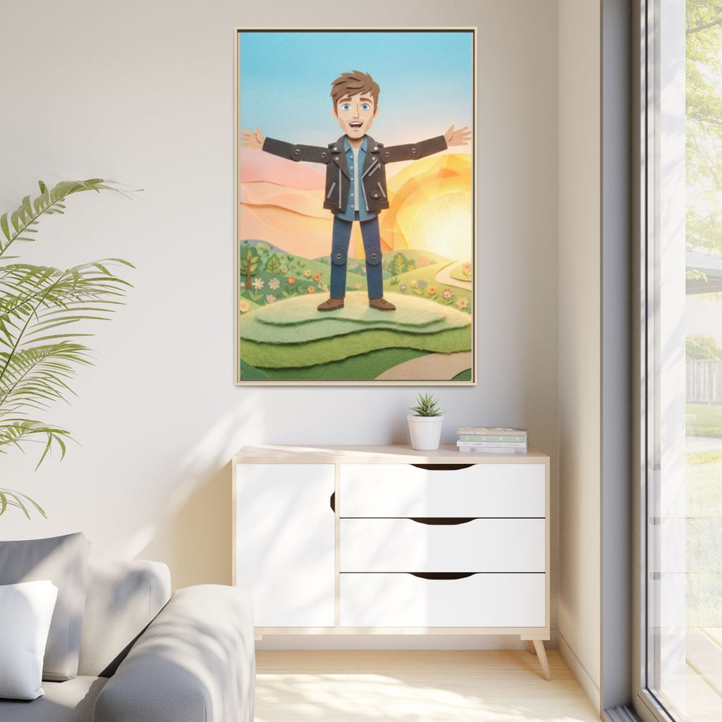 Framed Matte Canvas - Sunny Meadow Story — Natural / 1.25"...