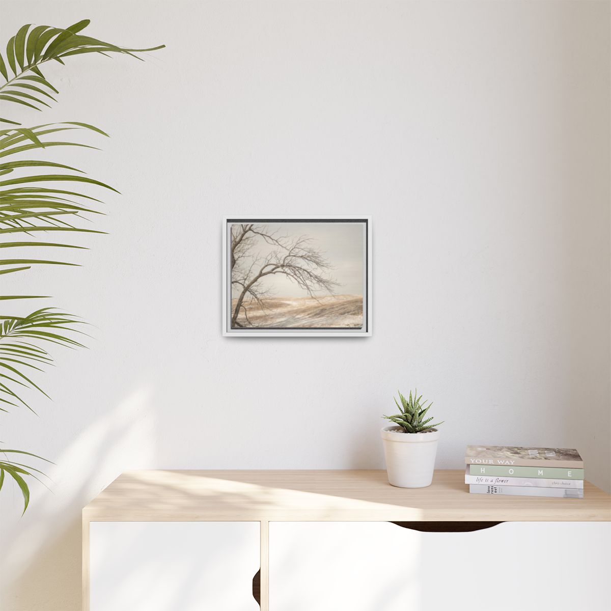 Matte Canvas, Framed - Winter Branch Solitude Landscape —......