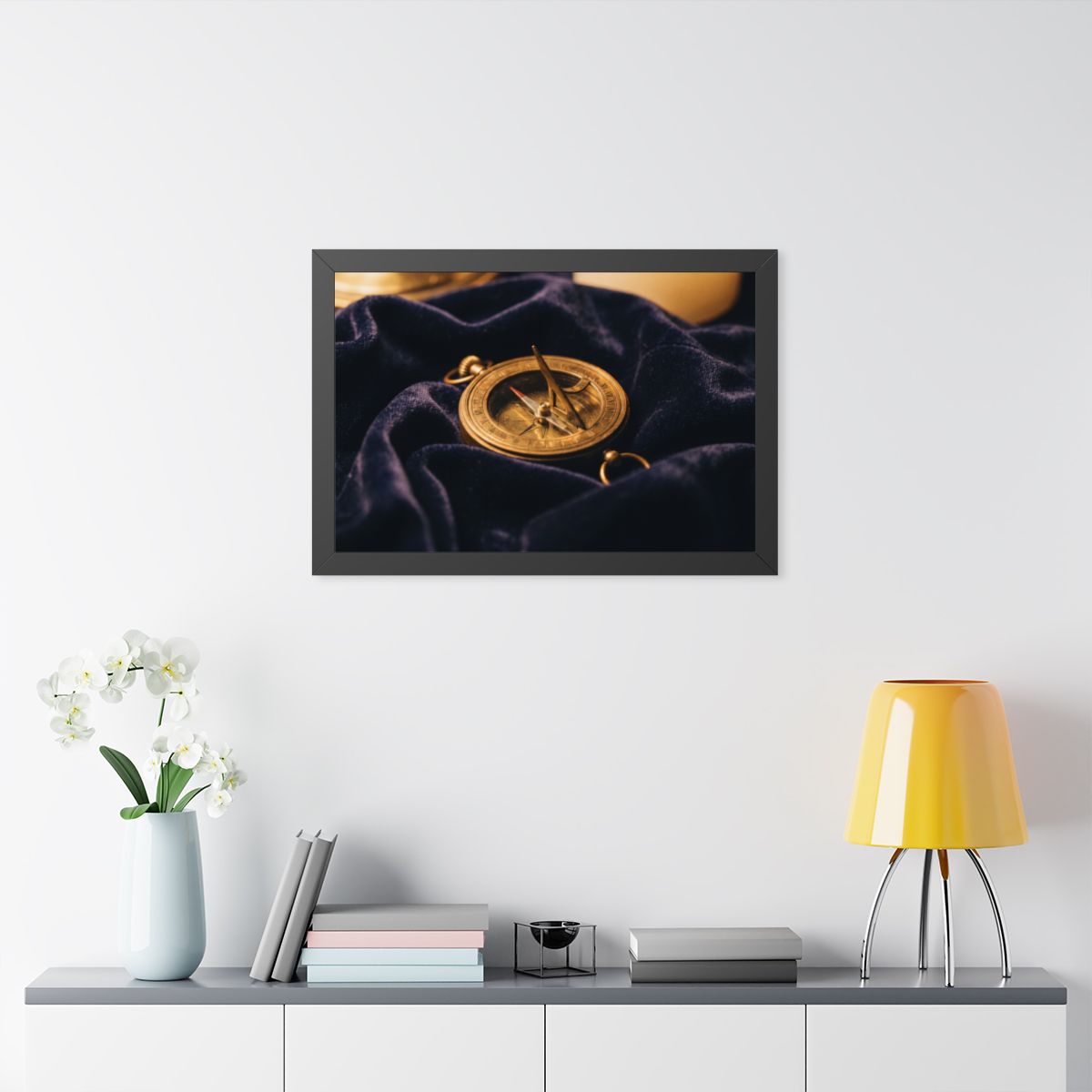 Framed Horizontal Poster Vintage Brass Sundial