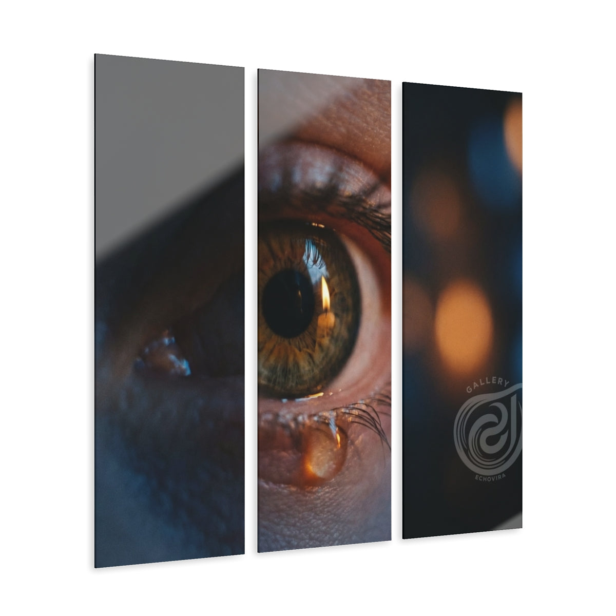 Acrylic Prints Triptych - Reflective Eye Study — Portrait |...