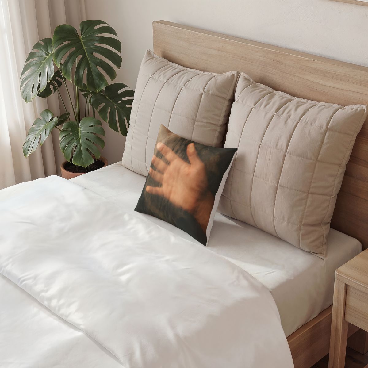 Poly Velvet Pillow - Misty Glass Luxury | Echovira Gallery