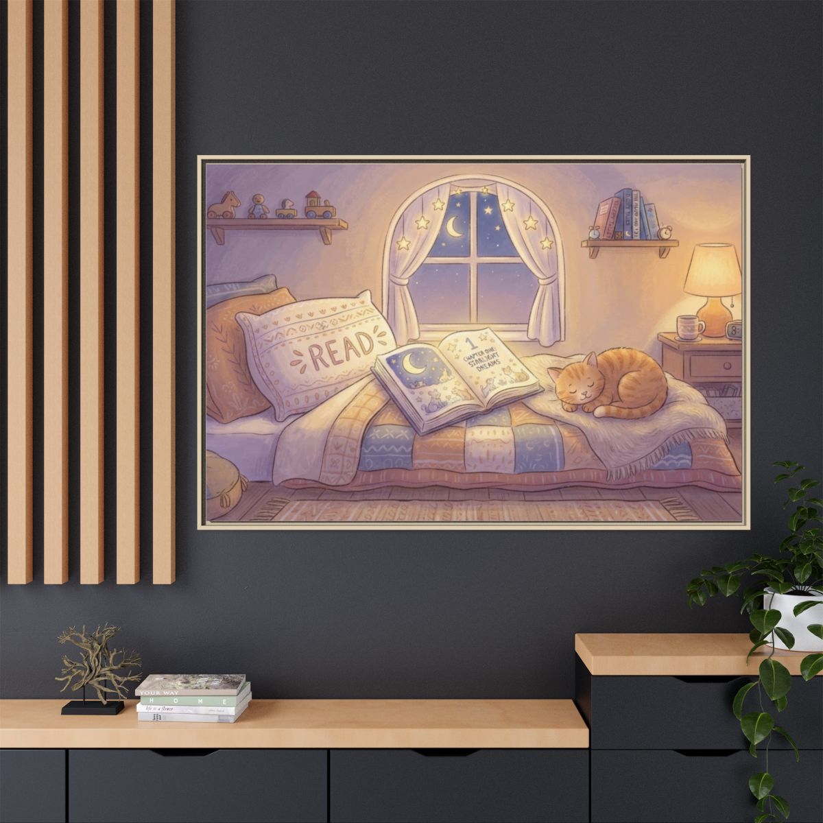 Framed Matte Canvas - Starlight Haven Slumber — Natural /......