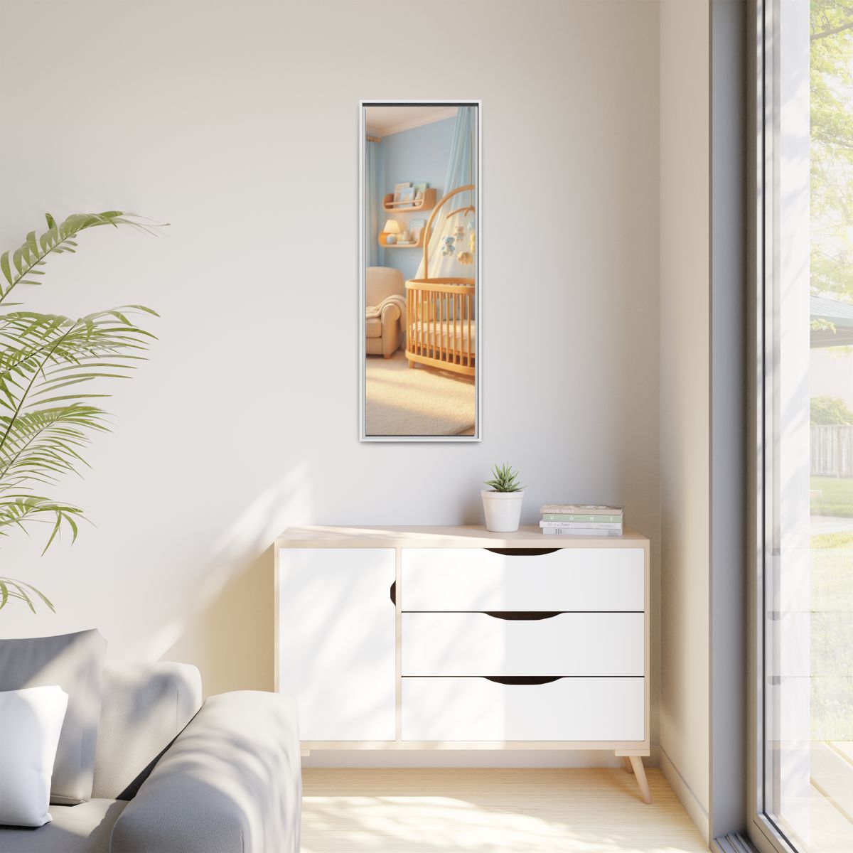 Matte Canvas, Framed - Dreamy Serene Nursery Art — White /...
