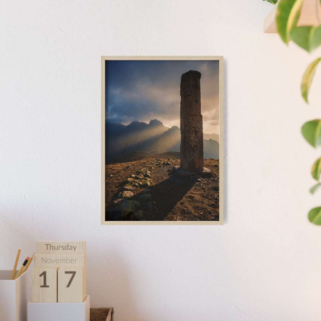 Wooden Framed Poster - Mystic Peak