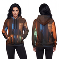 Athletic Hoodie - Shadowed Alleyway Mystery Art Print |...