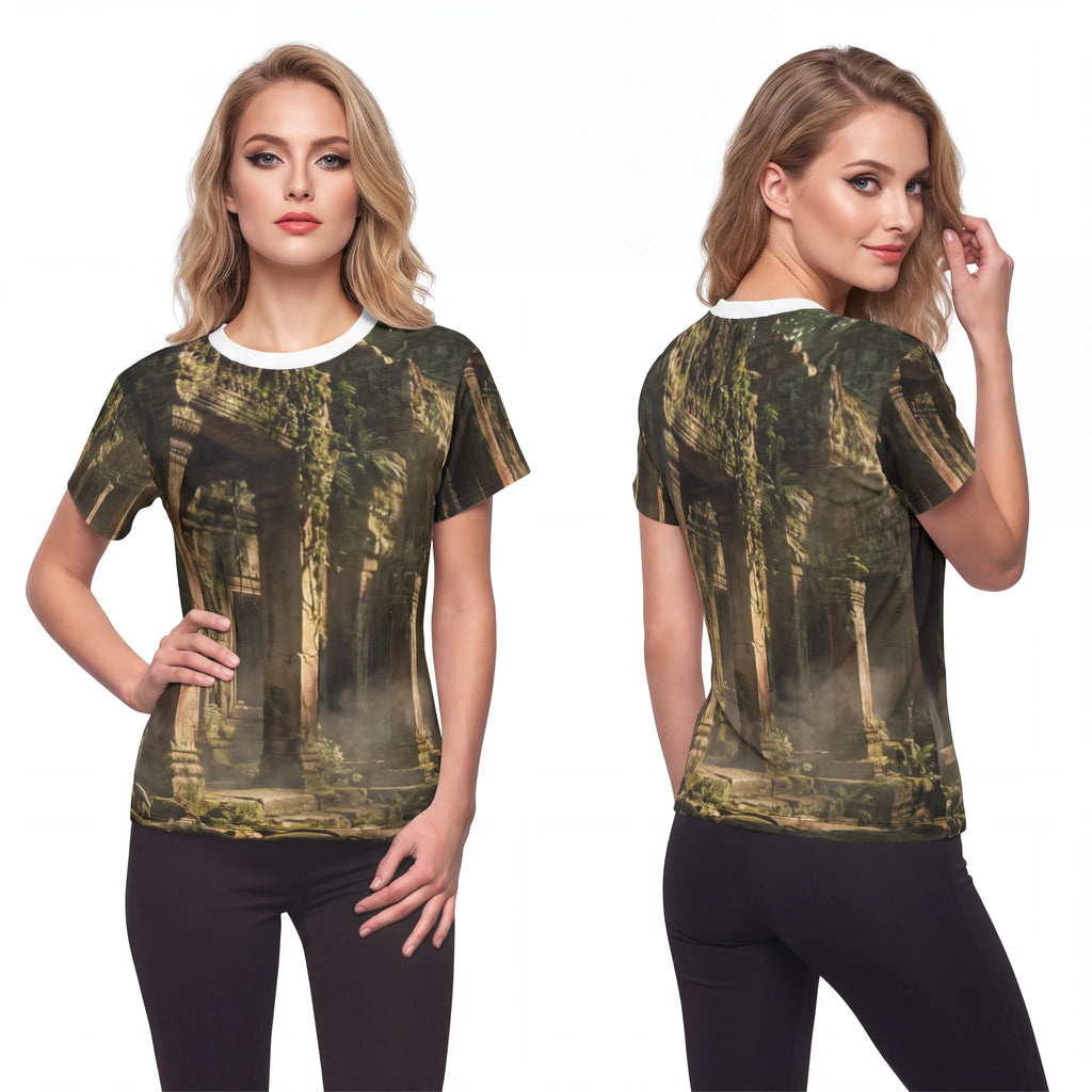Women's Cut & Sew Tee - Temple Mist | Echovira Gallery