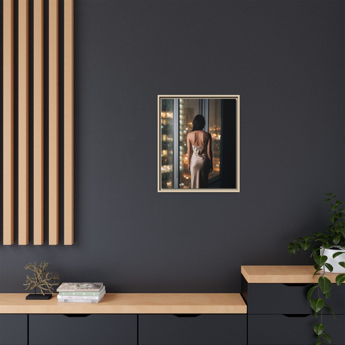 Framed Matte Canvas - Cinematic Nights — Natural / 1.25"