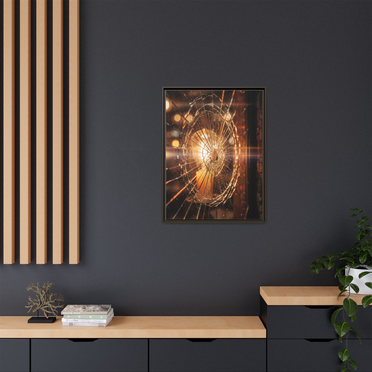 Framed Matte Canvas - Shattered Glass