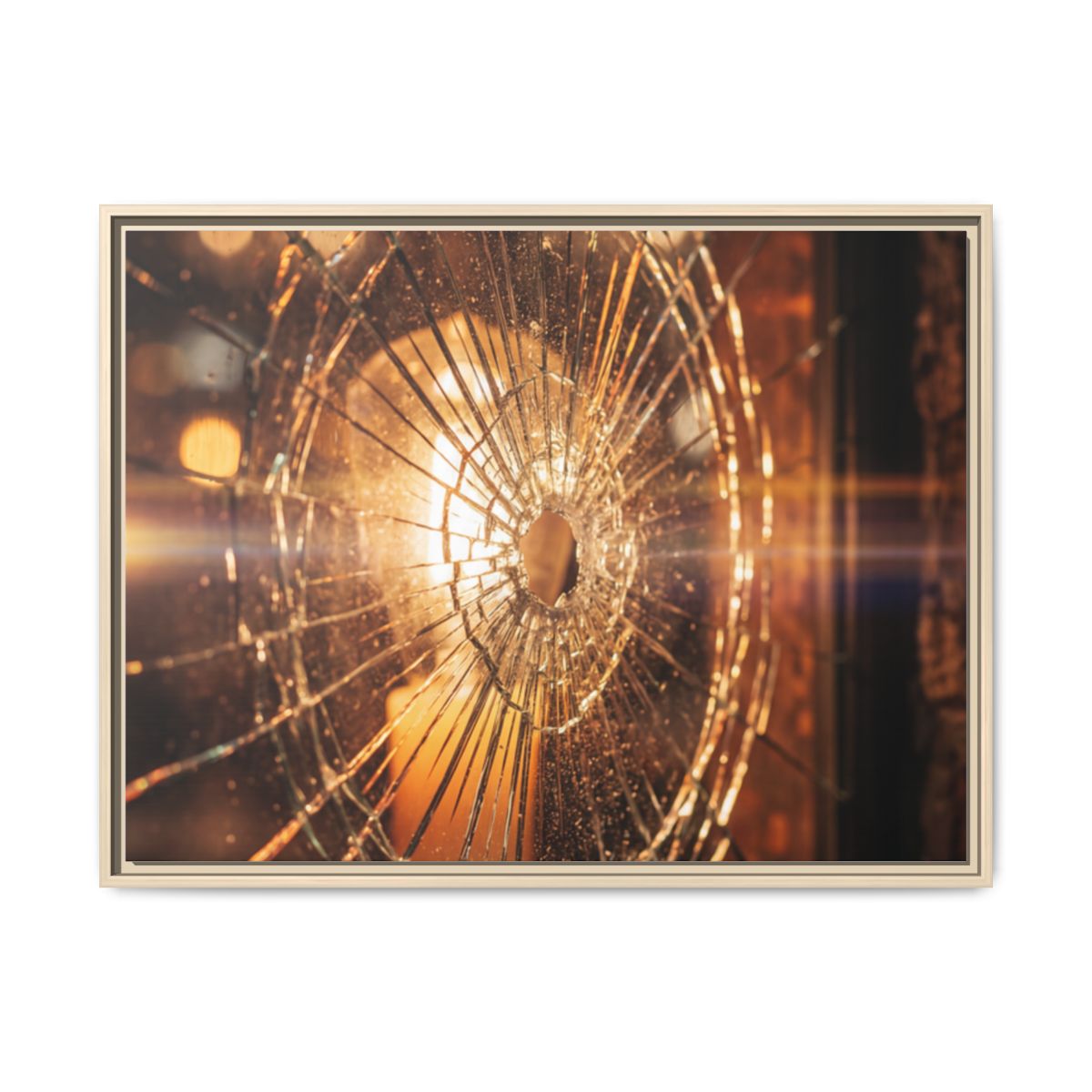 Framed Matte Canvas - Shattered Glass — Natural / 1.25"