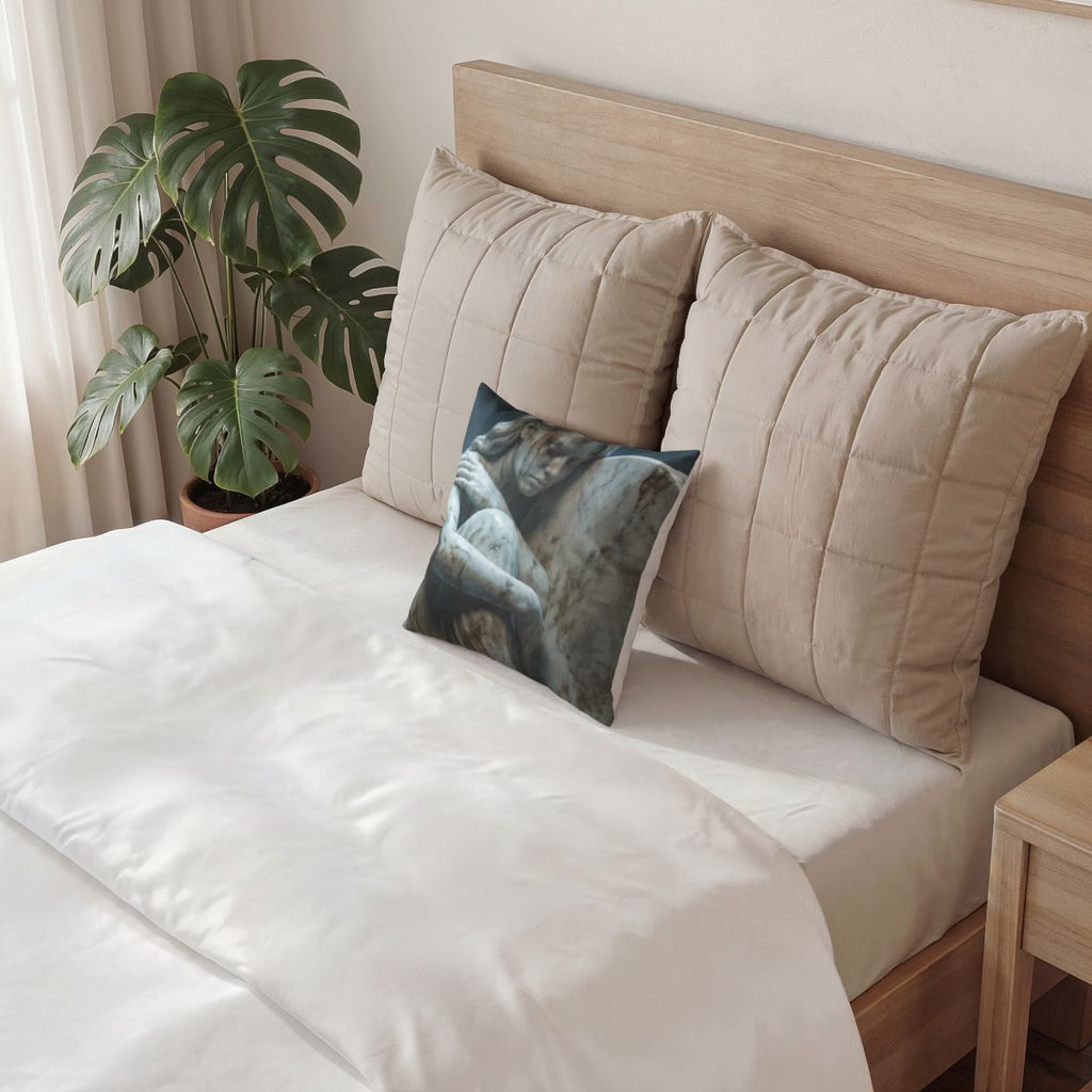 Poly Velvet Pillow - Classical Stone Muse | Echovira Gallery