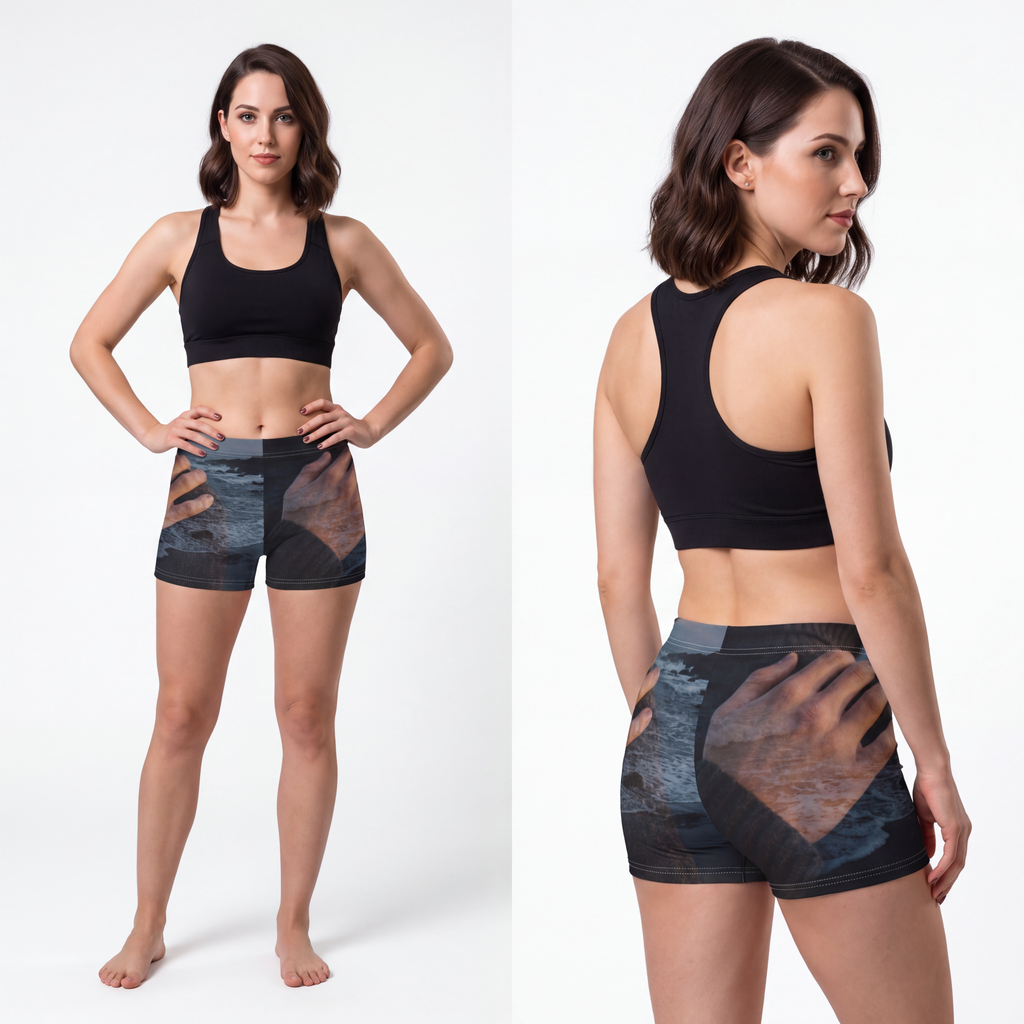 Women's Shorts - Silent Tides Ocean Coast | Echovira Gallery