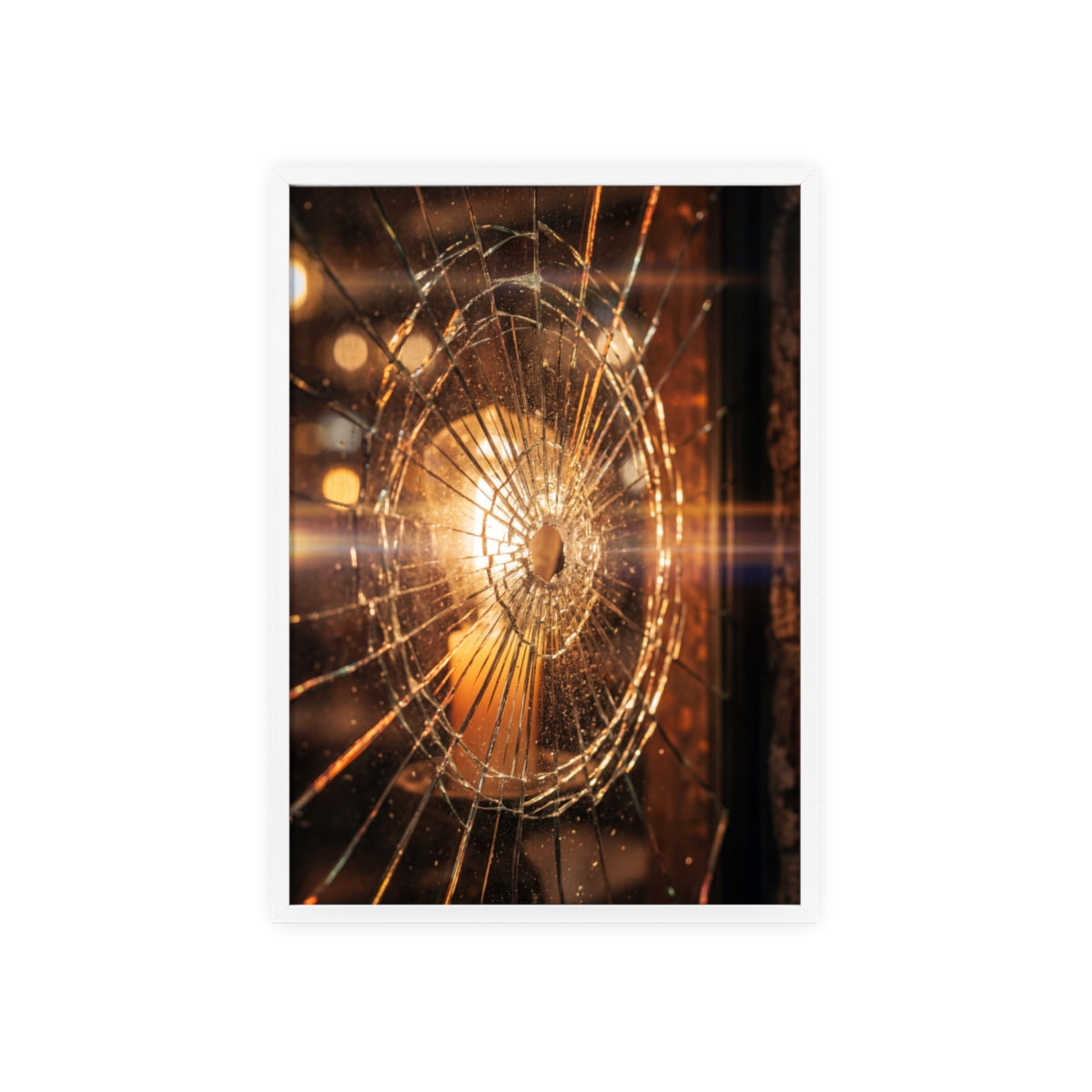 Wood Framed Poster - Cinematic Fracture — Portrait