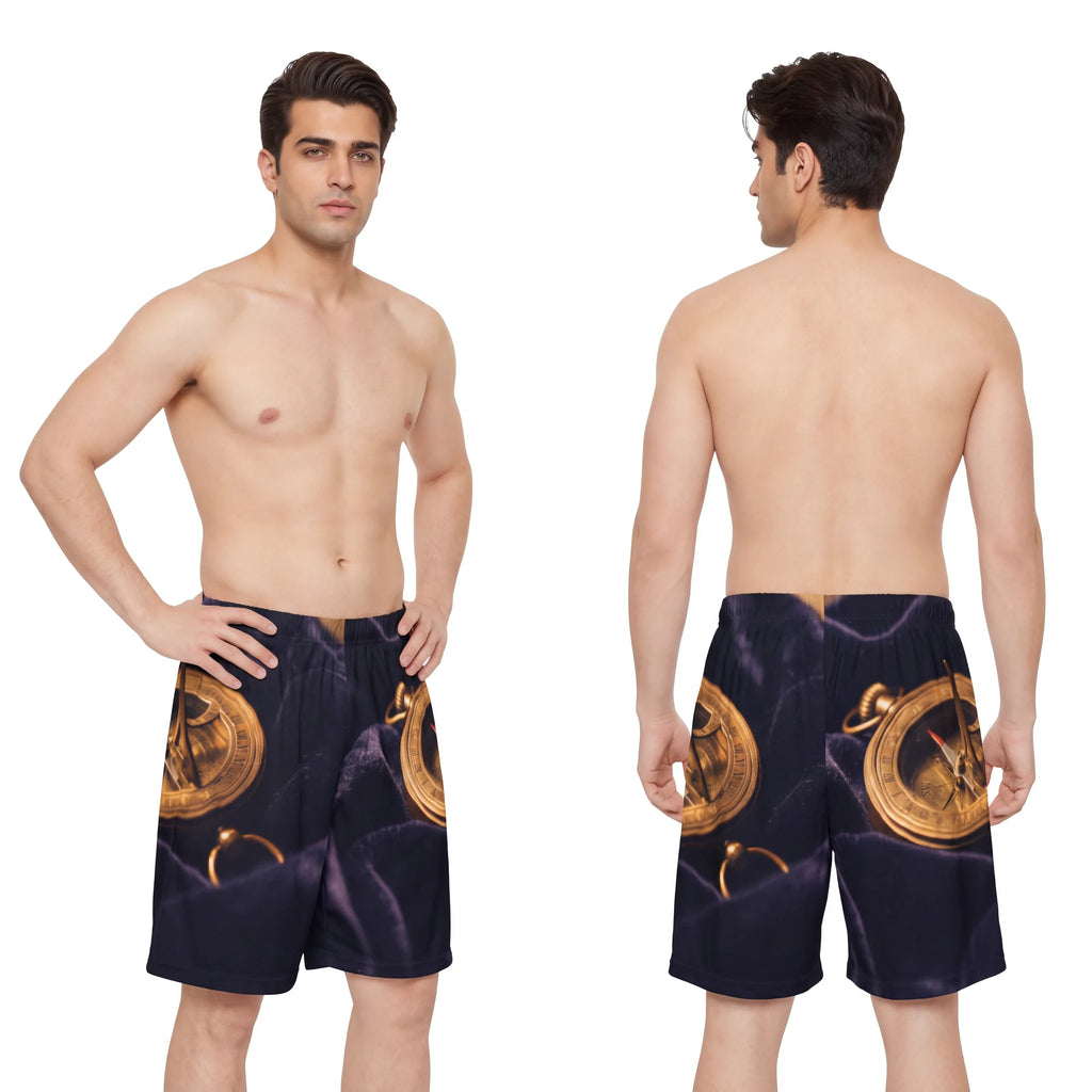 Men's Sports Shorts Antique Sundial Compass