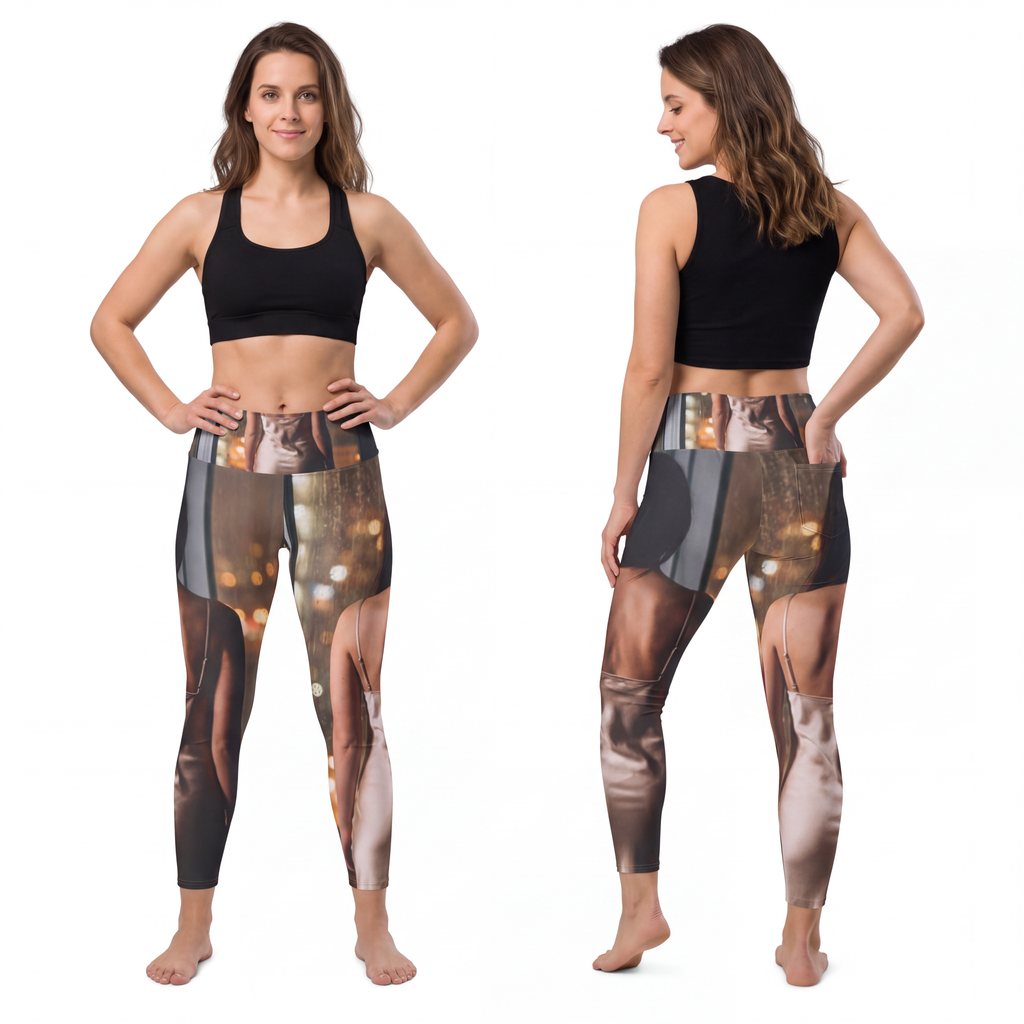 Women's Yoga Pants - Rainscape Silhouette | Echovira Gallery