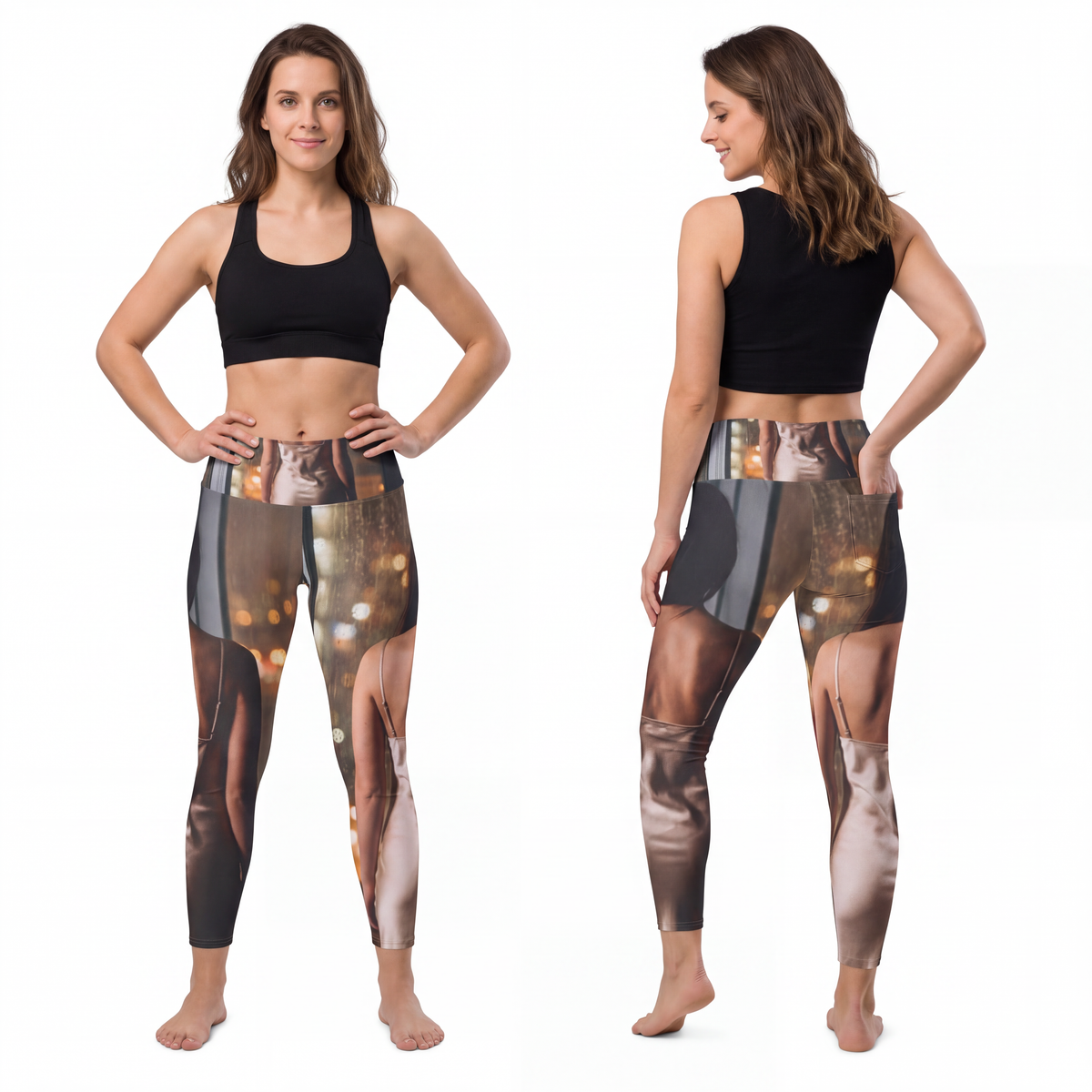 Women's Yoga Pants - Rainscape Silhouette | Echovira Gallery