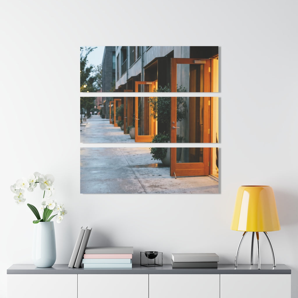 Acrylic Prints Triptych - Twilight Promenade — Landscape |...