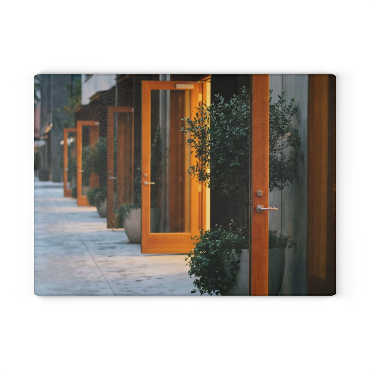 Glass Cutting Board - Twilight Courtyard | Echovira Gallery