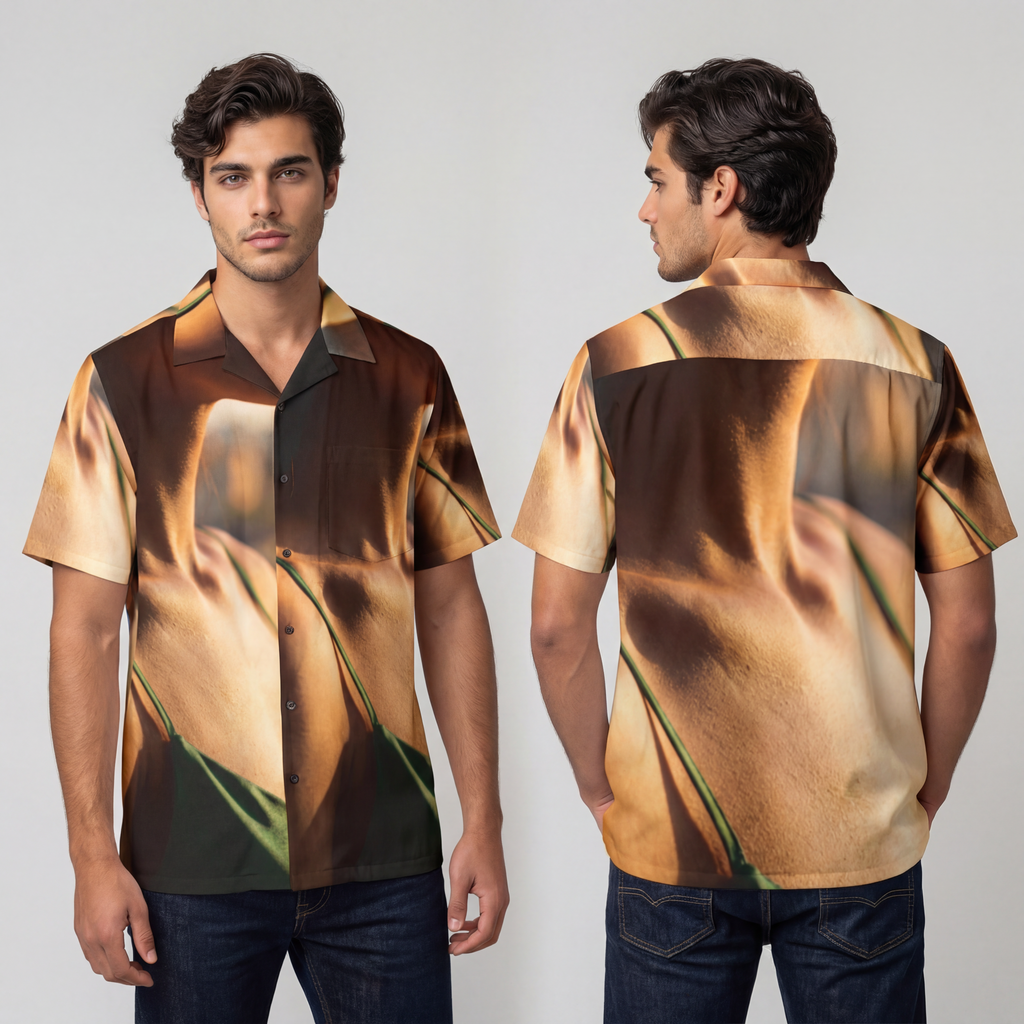 Men's Hawaiian Shirt - Emerald Sunset Escape