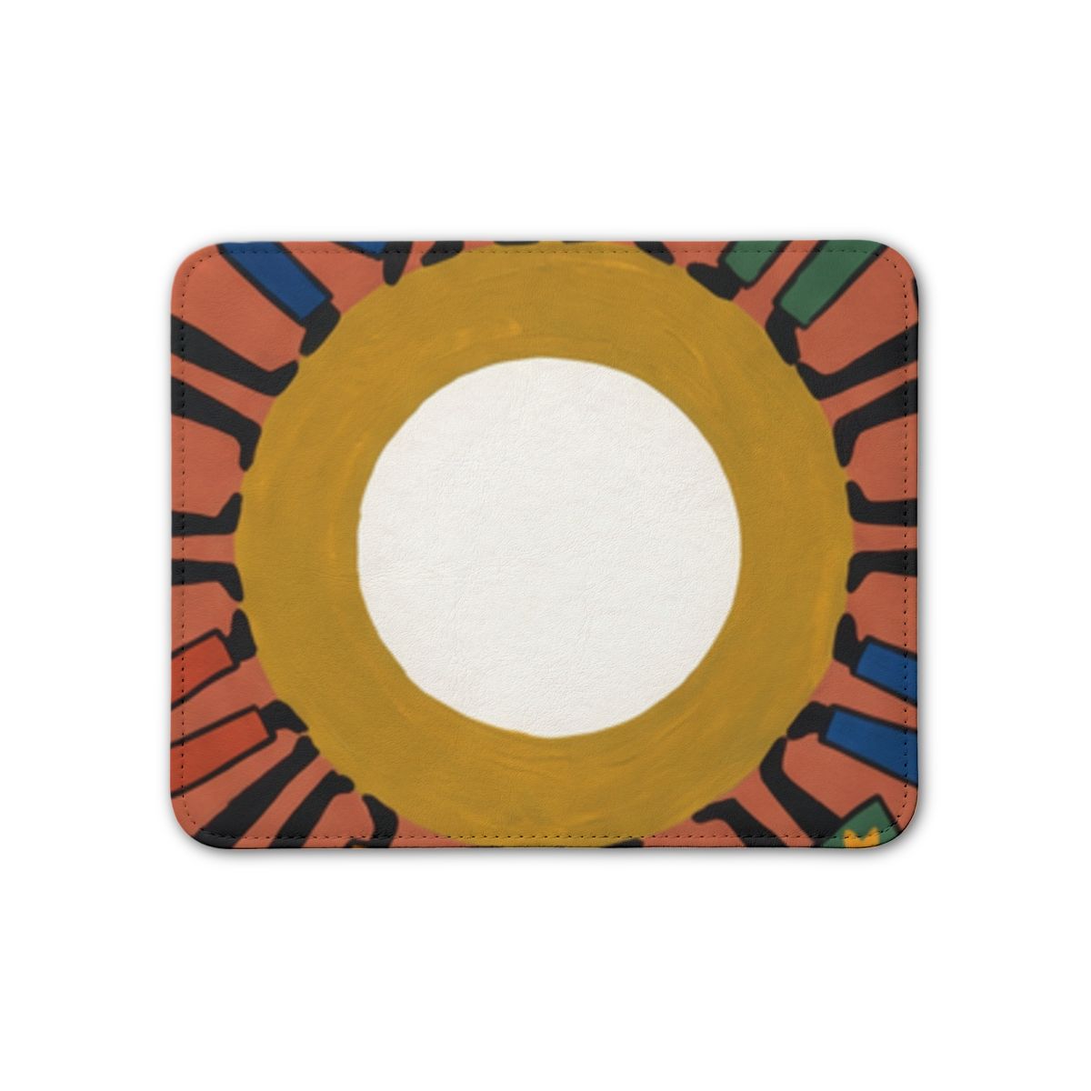 Leather Placemat - Unity Mandala Folk Art | Echovira Gallery