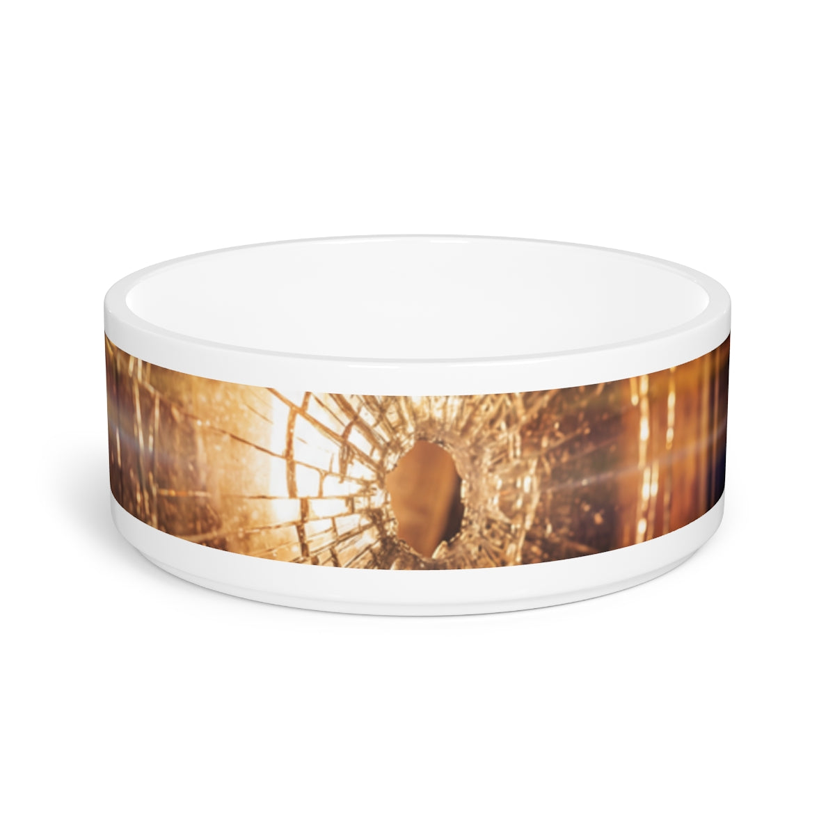 Pet Bowl - Shattered Amber Glass Art | Echovira Gallery