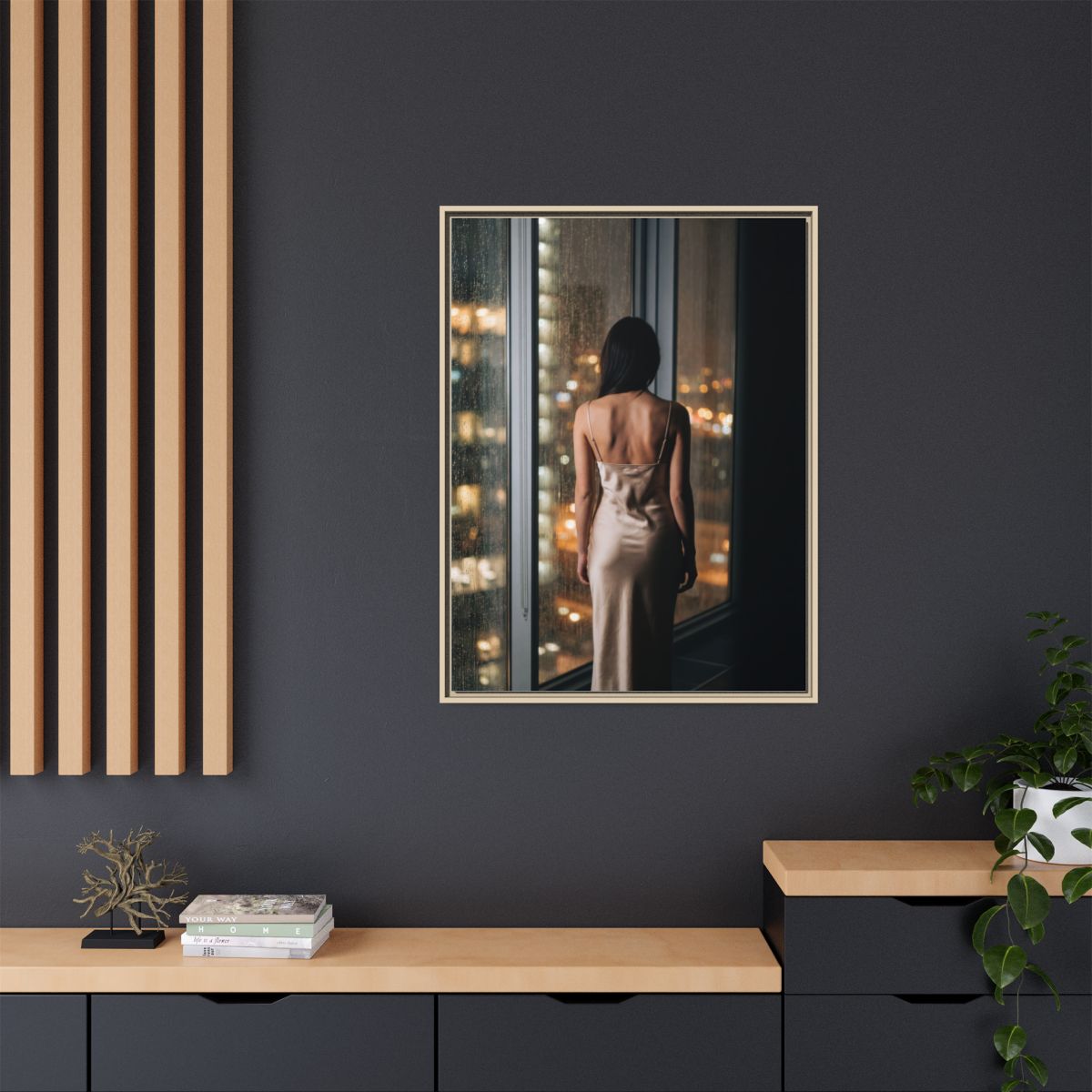 Framed Matte Canvas - Cinematic Nights — Natural / 1.25"