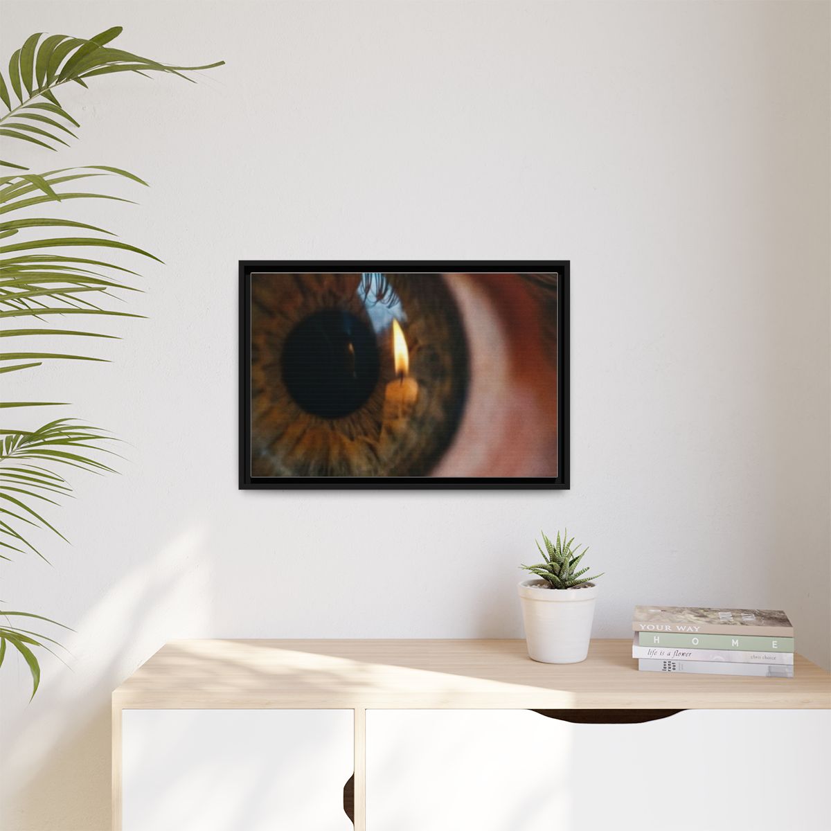 Matte Canvas, Framed - Amber Iris Reflection Fine Art Print...