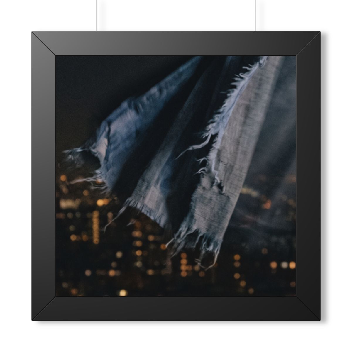 Framed Vertical Poster - City Lights Nocturne — Black... |...