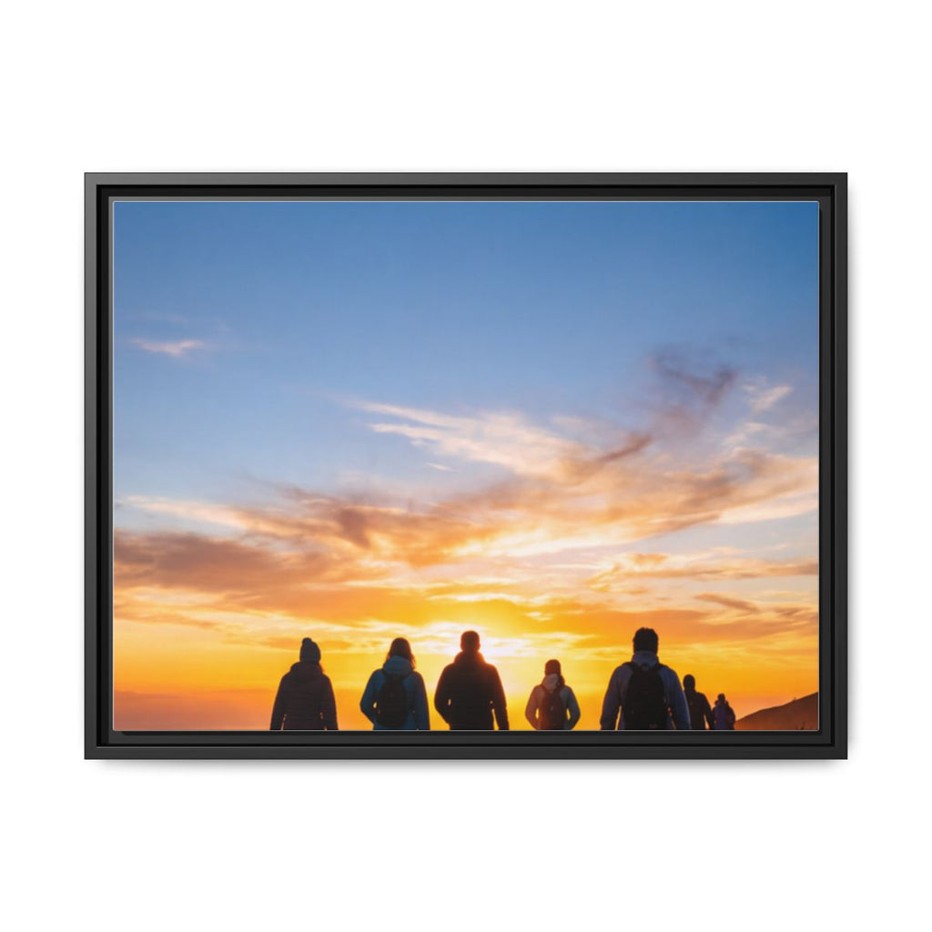 Framed Matte Canvas - Radiant Sunset Art — Black / 1.25"