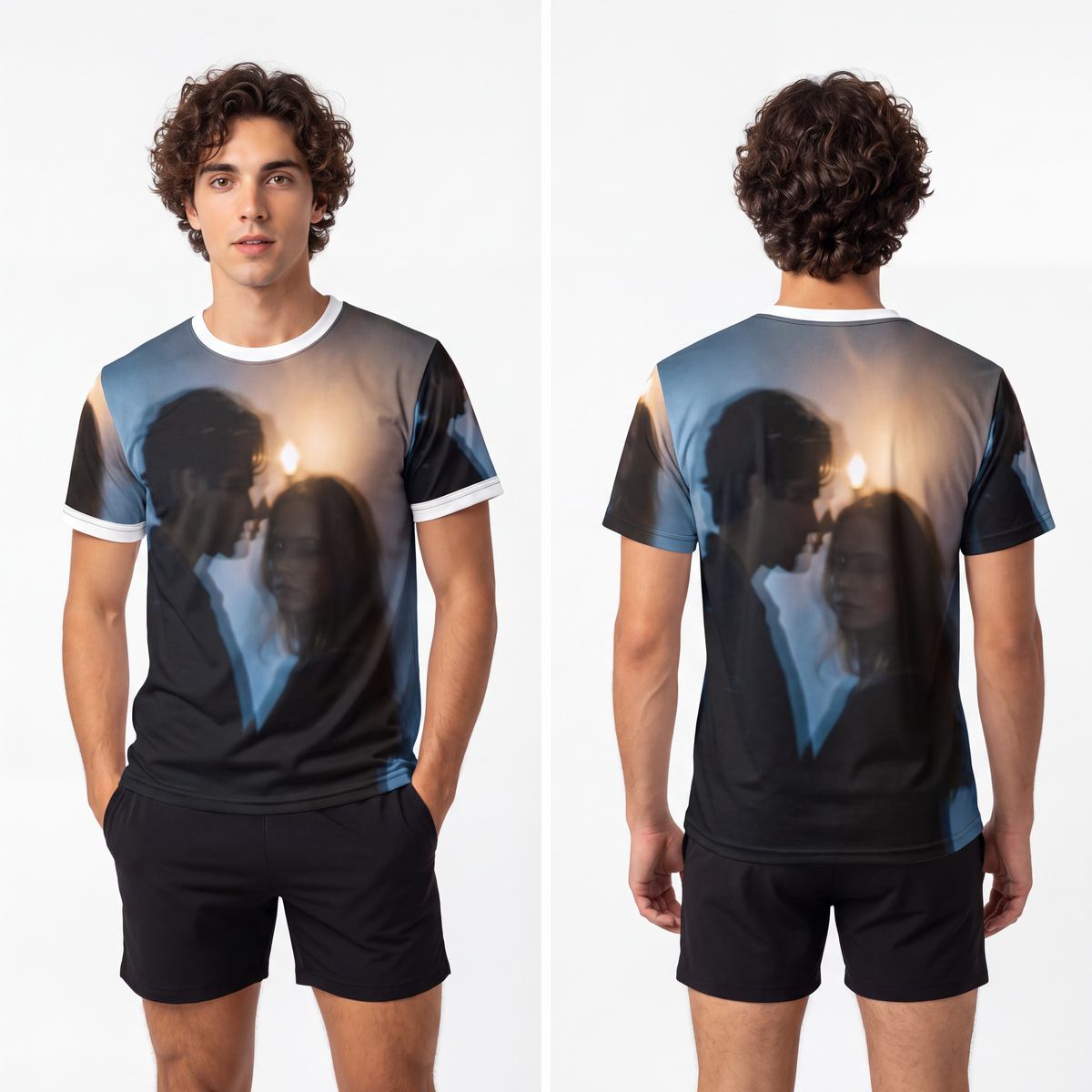 Men's Midnight Reflections Unisex Tee - Cinematic Streetwear...