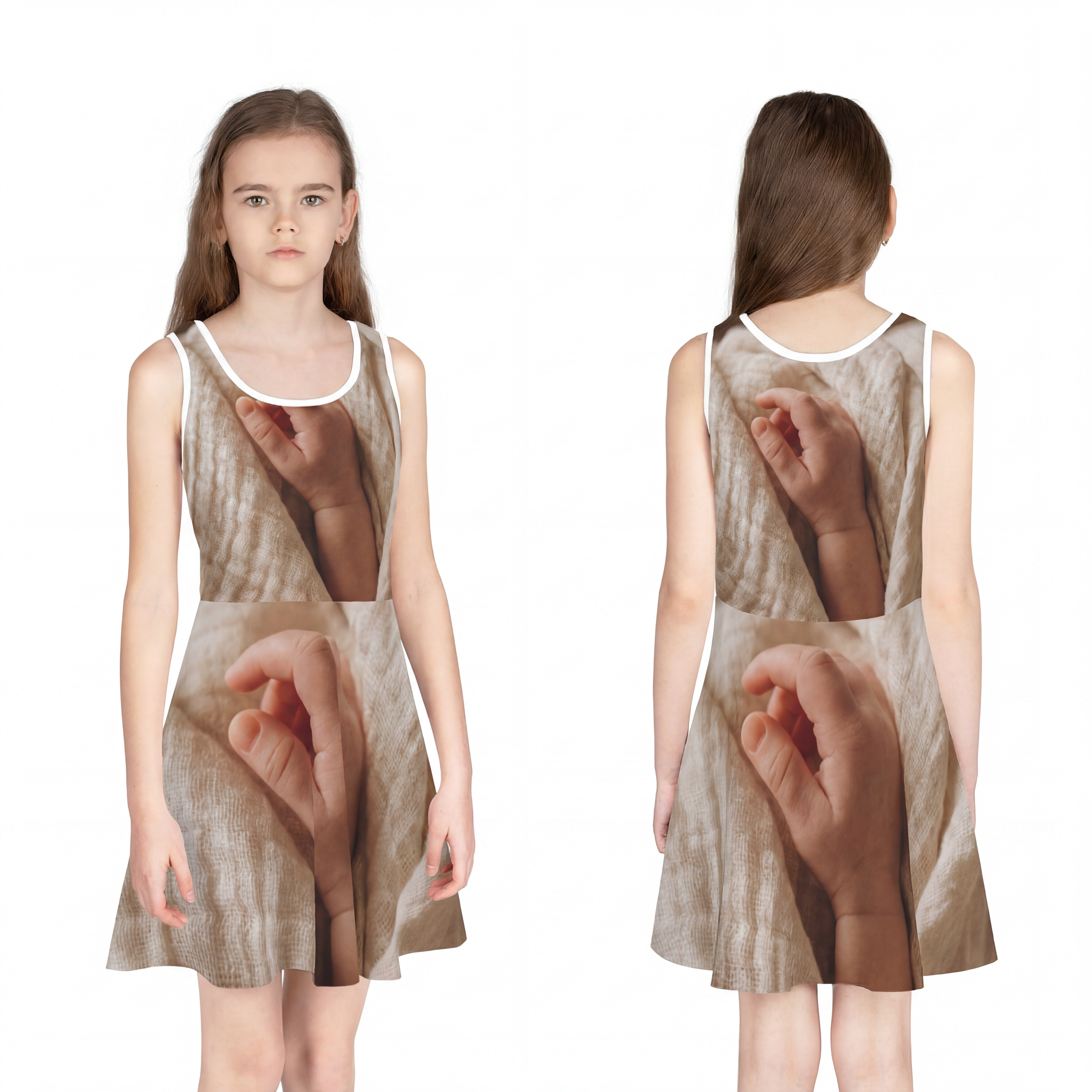 Girls' Sleeveless Sundress - Soft Cream Muslin | Echovira...