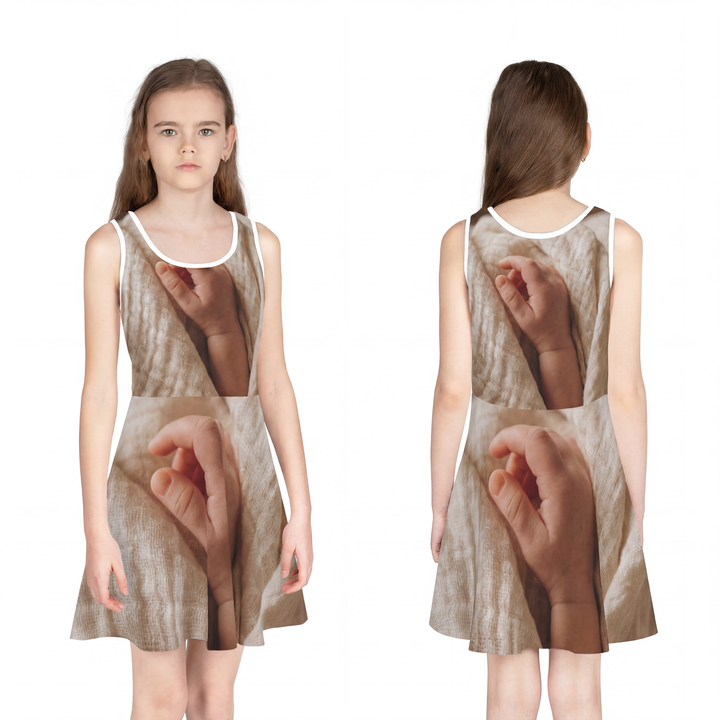 Girls' Sleeveless Sundress - Soft Cream Muslin