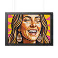 Framed Horizontal Poster - Radiant Joy Boho Pop Art Portrait...