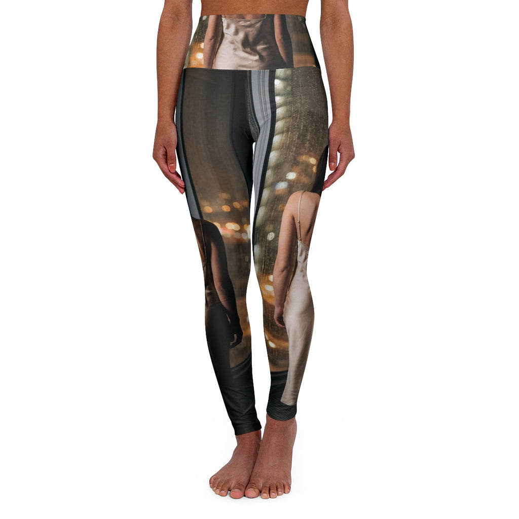 High Waisted Yoga Leggings - Rainscape | Echovira Gallery