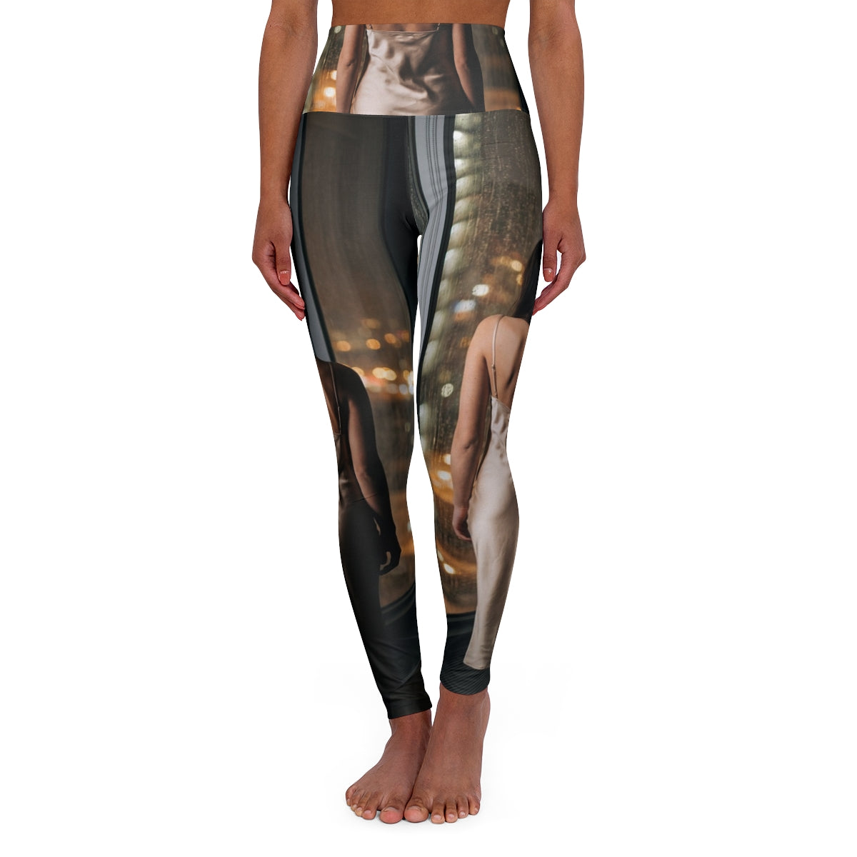 High Waisted Yoga Leggings - Rainscape | Echovira Gallery
