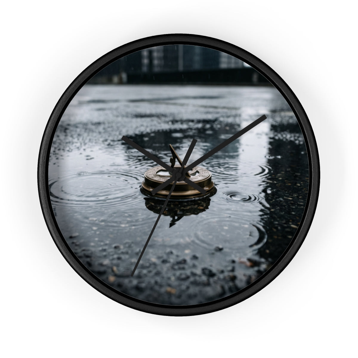 Wall Clock - Sundial in Rain Urban Timepiece | Echovira...