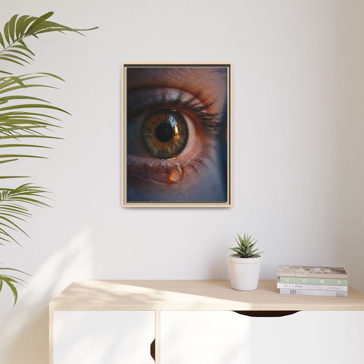 Matte Canvas, Framed - Amber Iris Reflection Fine Art Print...