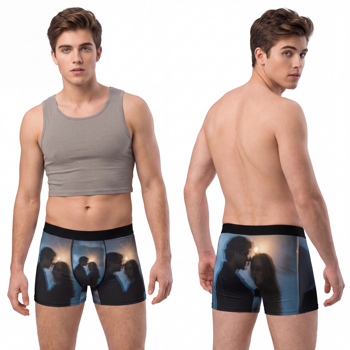Men's Boxer Briefs - Midnight Reflections - Moody Men's... |...