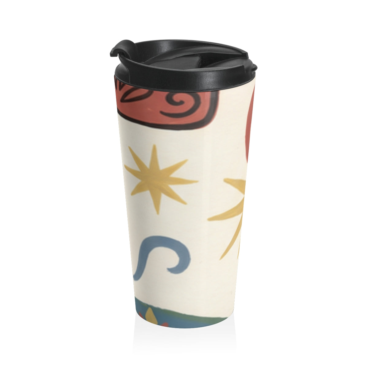Stainless Steel Travel Mug - Folk Art Fire Brigade Vintage...