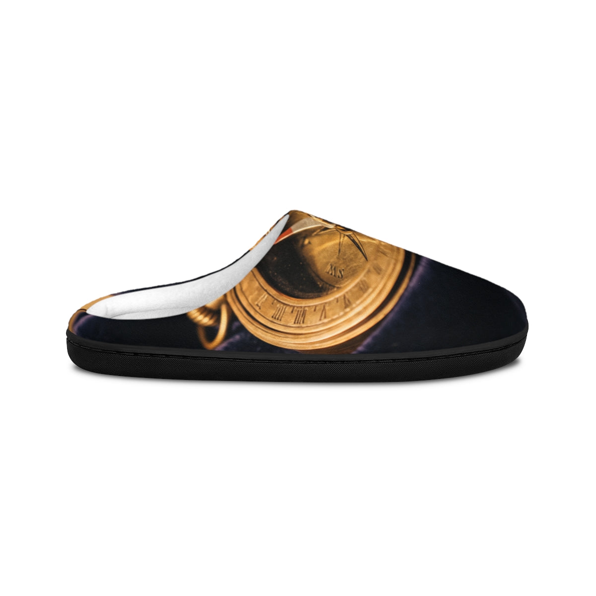 Men's Indoor Slippers with Vintage Sundial Art