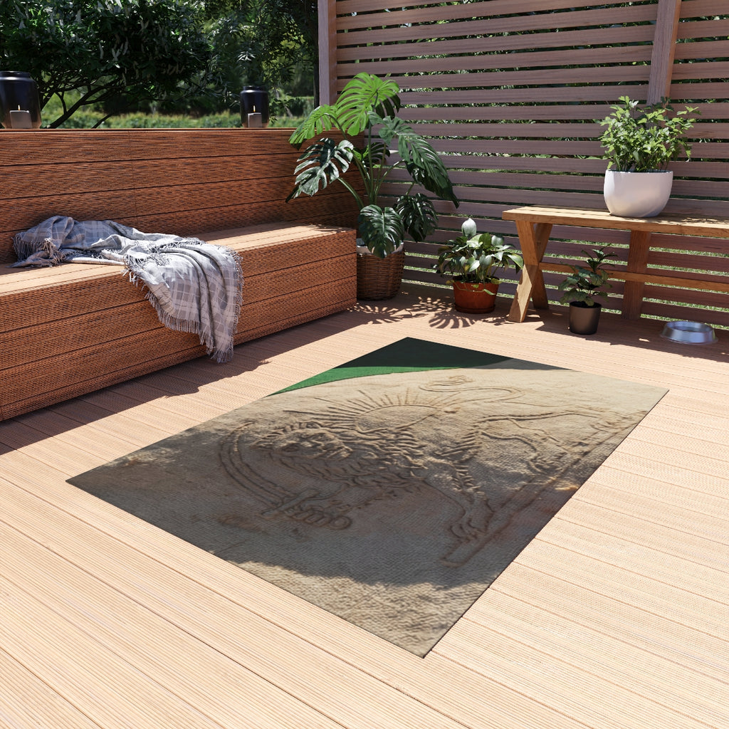 Outdoor Rug - Persian Lion and Sun | Echovira Gallery