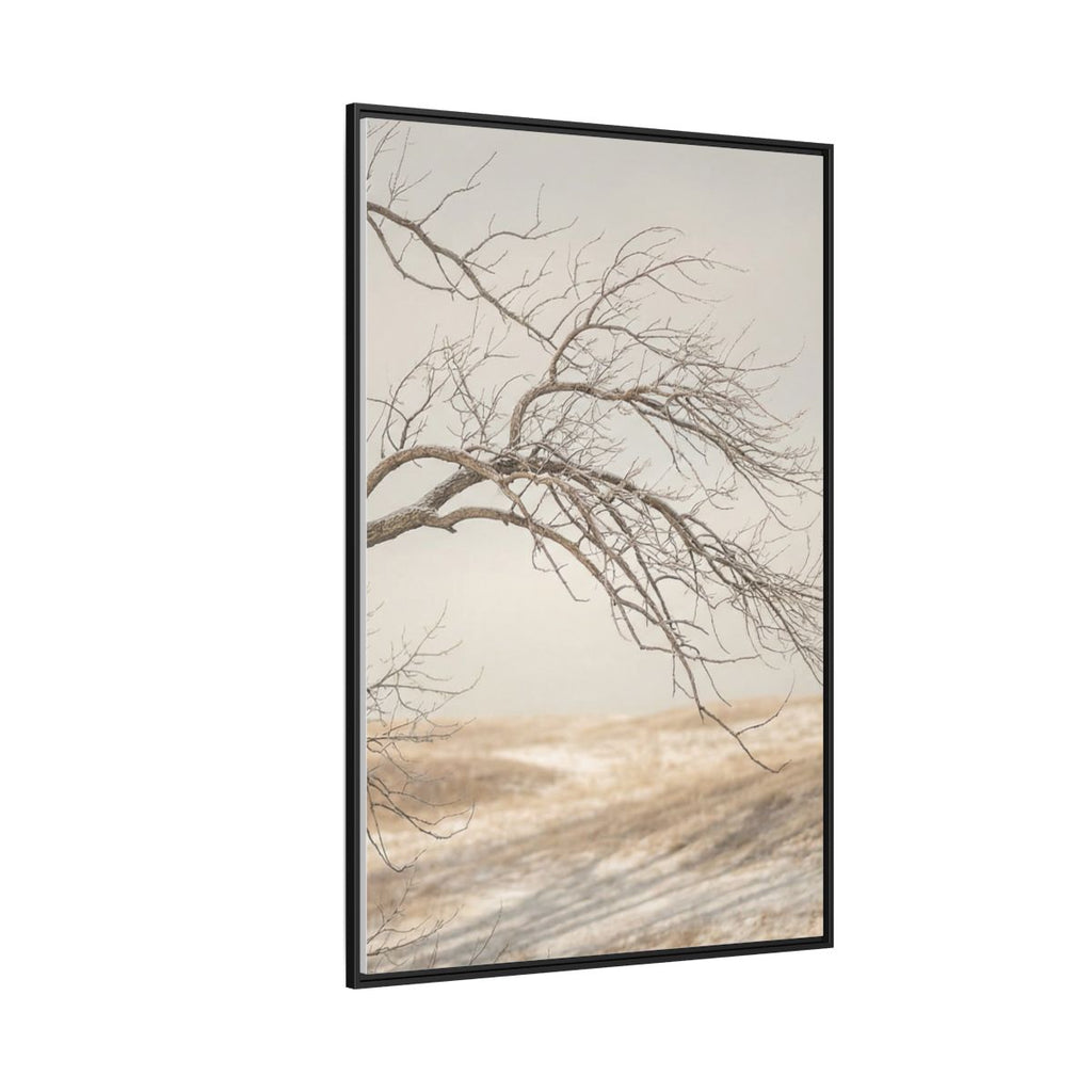 Matte Canvas, Framed - Winter Branch Solitude Landscape — Black / 1.25" (8×10, 9×12, 11×14, 12×16, 10×20, 12×18, 16×20, 16×24, 18×24, 12×36, 20×24, 16×32, 20×30, 24×30, 24×32, 16×48, 24×36, 24×48, 30×40, 20×60, 32×48, 30×60 & 40×60)