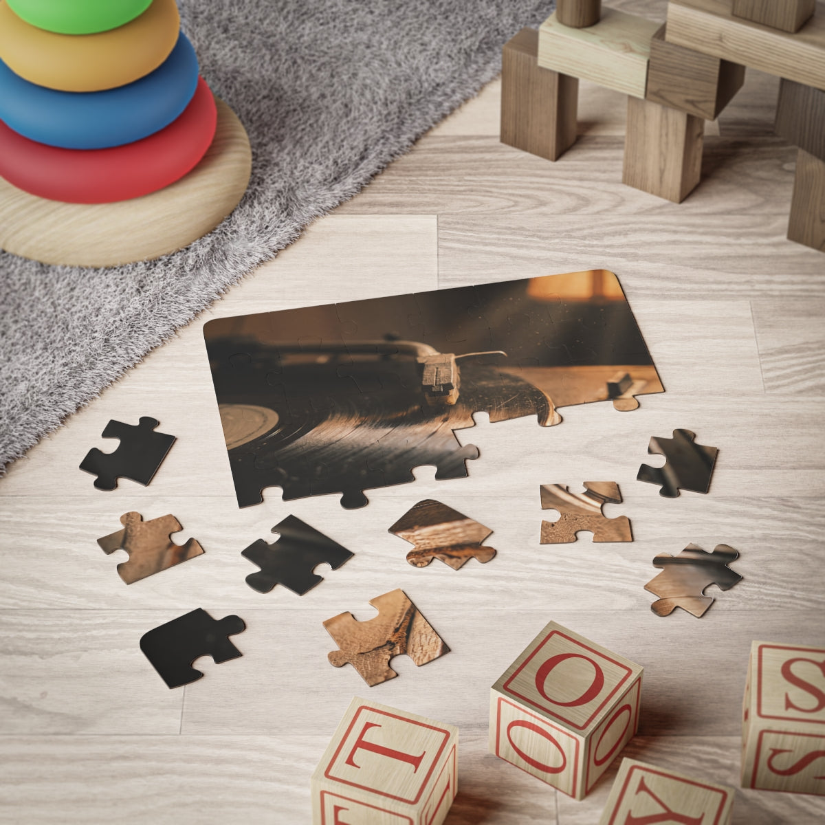 Kids' Vinyl Turntable 30-Piece Art Puzzle