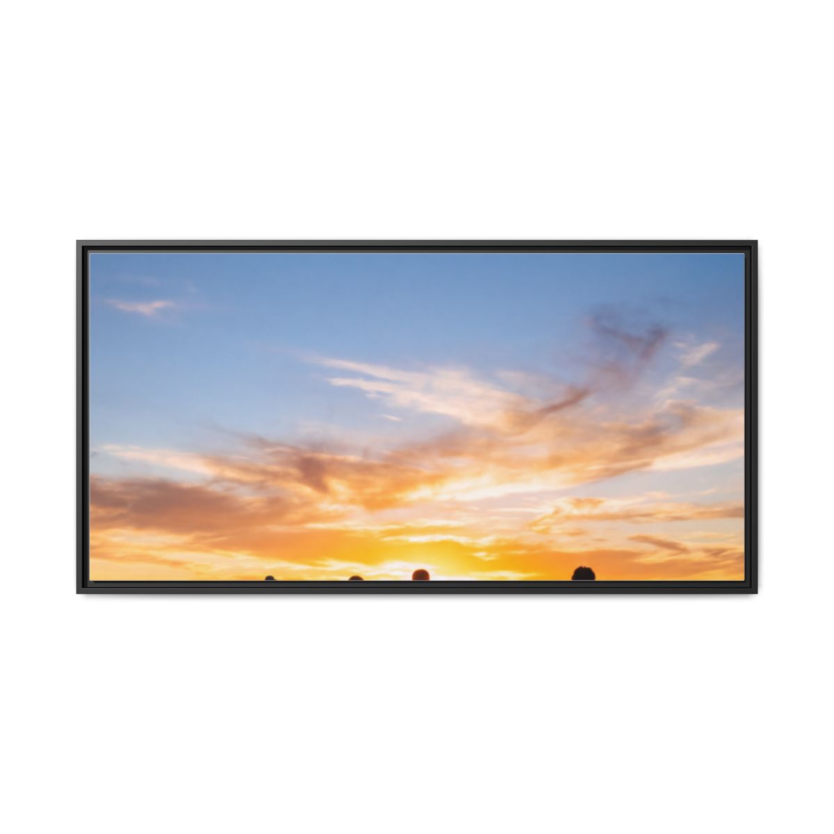 Framed Matte Canvas - Radiant Sunset Art — Black / 1.25"